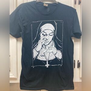 Graphic “Bad Nun” Black T-Shirt